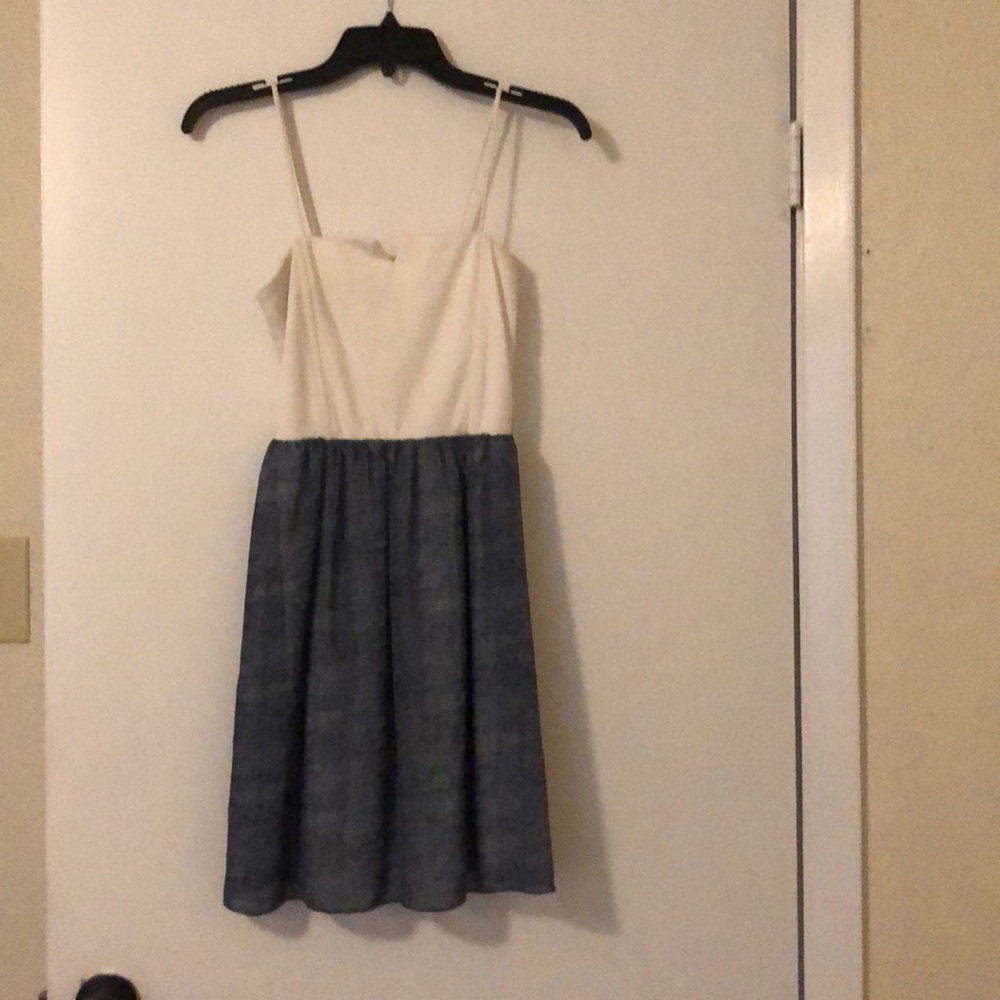 Denim and white spaghetti strap summer dress
